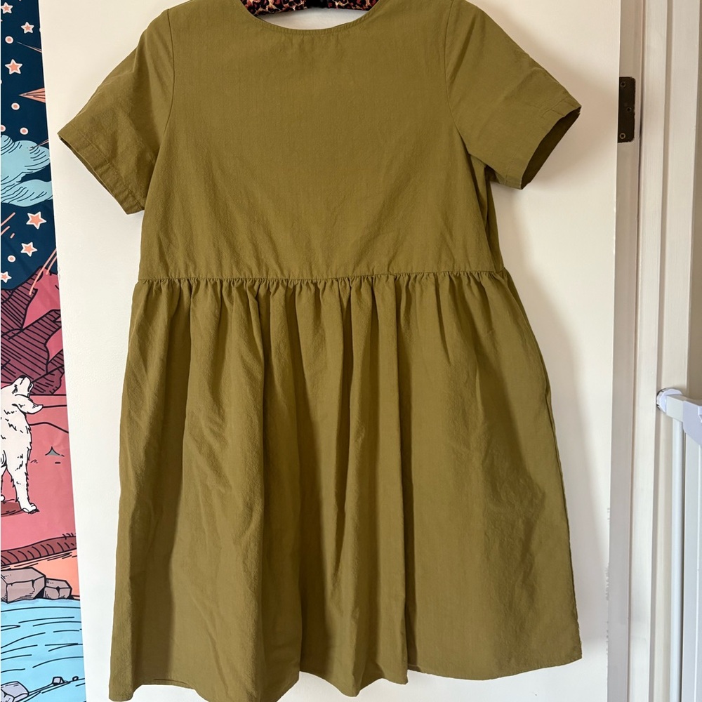 Tradlands Nico Dress Olive Green (A-Line Casual Short Sleeve)
